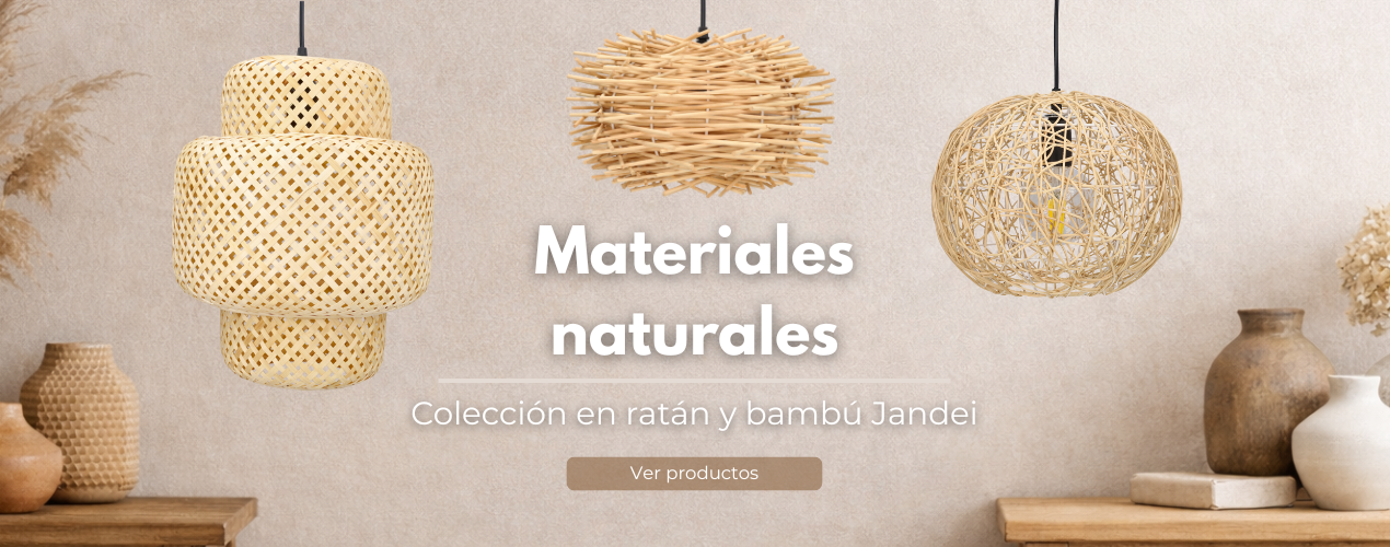 lamparas colgantes materiales naturales bambú y ratán